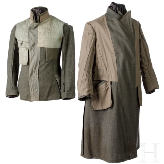 Feldgrauer Mantel und Uniformjacke, &Ouml;sterreich, 1. H&auml;lfte 20. Jhdt.