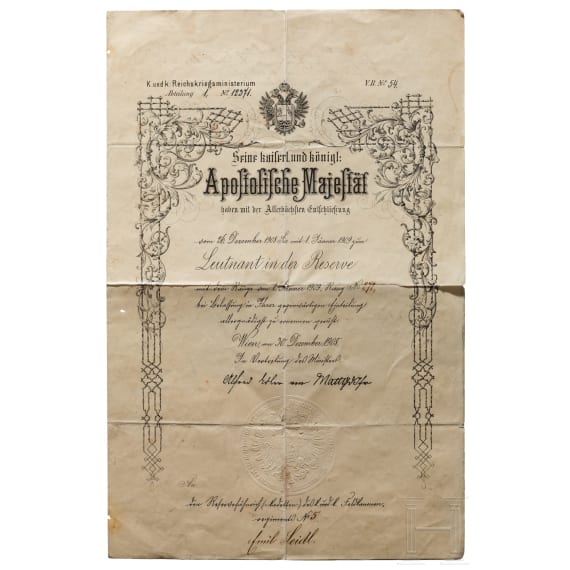Bestallung zum Leutnant der Reserve, 1908-15