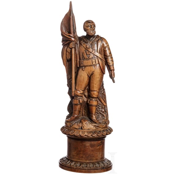 Holzdose mit der Figur Andreas Hofers, fr&uuml;hes 19. Jhdt.