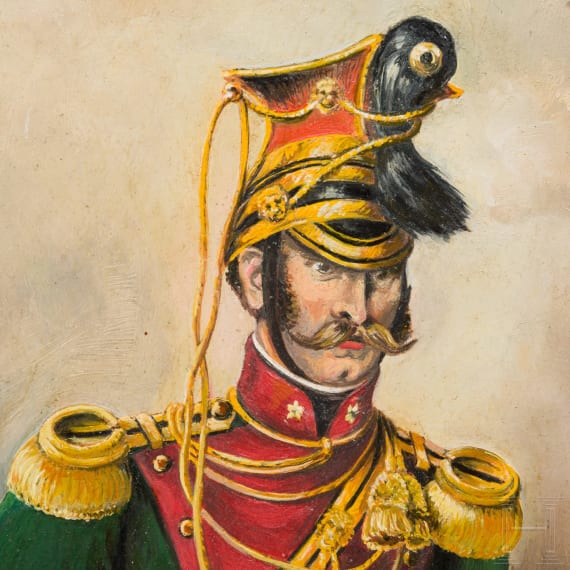 Zwei Uniformgem&auml;lde &ouml;sterreichischer Offiziere, 20. Jhdt.