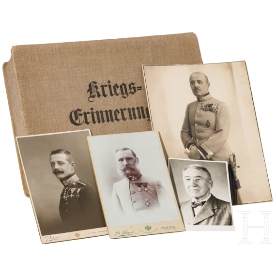 Kiste "Kriegserinnerungen" mit Fotos (CDV) aus der Familie k.u.k General Eduard Barger