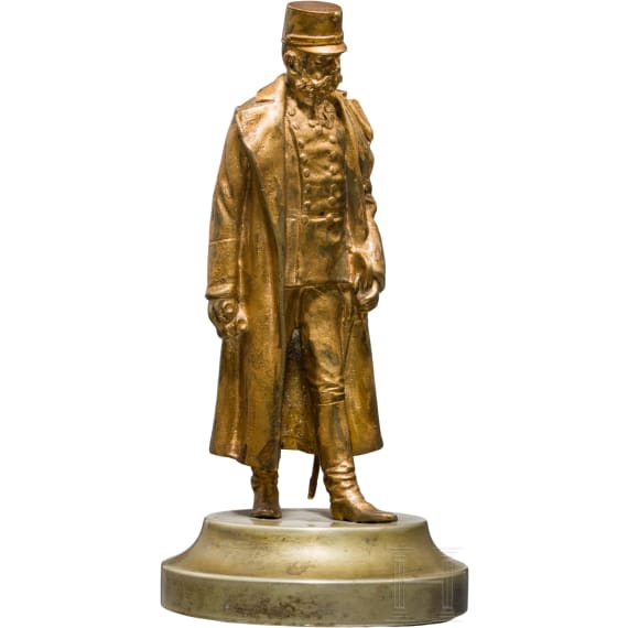 Kaiser Franz Joseph I. von &Ouml;sterreich - kleine, vergoldete Bronzeb&uuml;ste