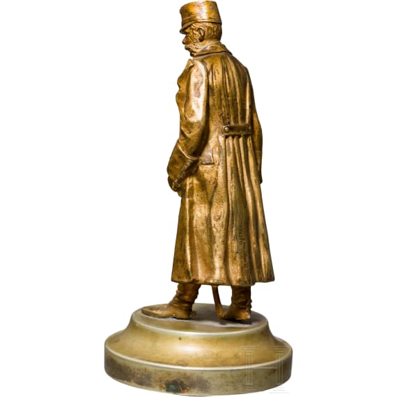 Kaiser Franz Joseph I. von &Ouml;sterreich - kleine, vergoldete Bronzeb&uuml;ste