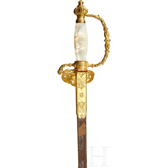 Degen zur Uniform des p&auml;pstlichen Ordens des heiligen Gregor des Gro&szlig;en, Ende 19. Jhdt.