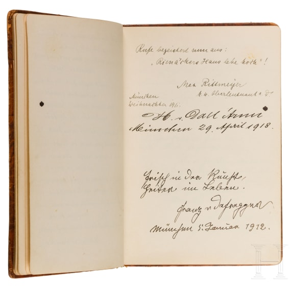 Atelier-G&auml;stebuch des M&uuml;nchner Kunstprofessors Gustav Rien&auml;cker (1861 - 1935)
