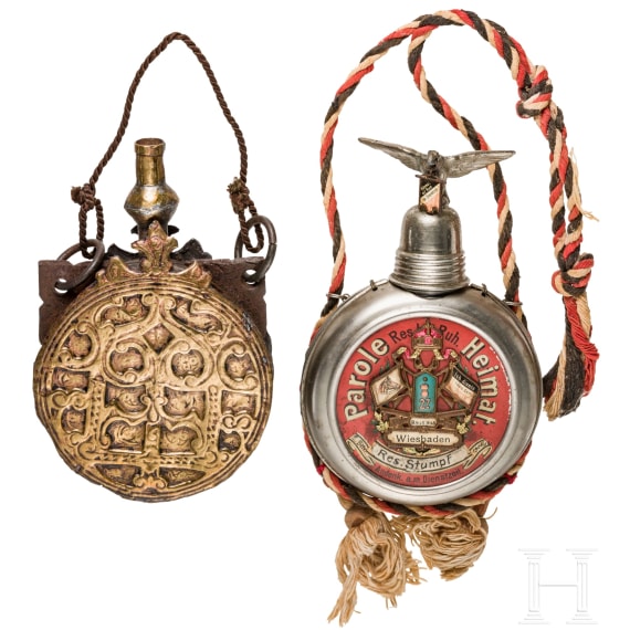Preu&szlig;en - Reservistenflasche und ausl&auml;ndische Flasche, 19./20. Jhdt.