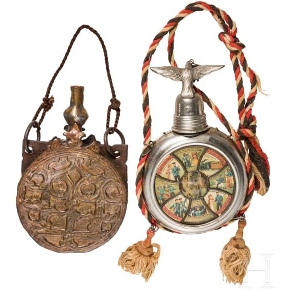 Preu&szlig;en - Reservistenflasche und ausl&auml;ndische Flasche, 19./20. Jhdt.