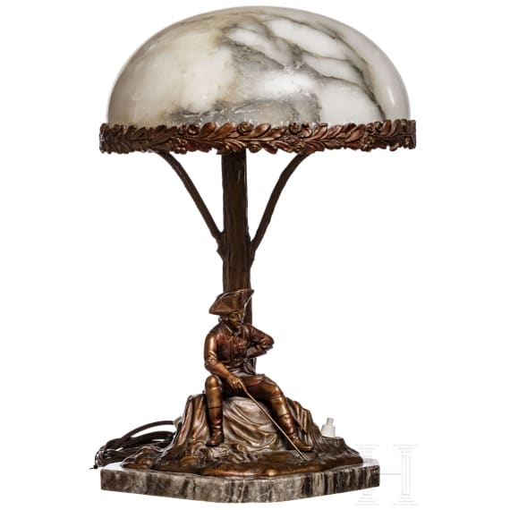 Tischlampe mit Figur K&ouml;nig Friedrich II., Preu&szlig;en, 20. Jhdt.