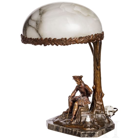 Tischlampe mit Figur K&ouml;nig Friedrich II., Preu&szlig;en, 20. Jhdt.