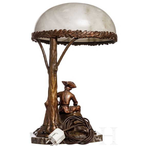 Tischlampe mit Figur K&ouml;nig Friedrich II., Preu&szlig;en, 20. Jhdt.