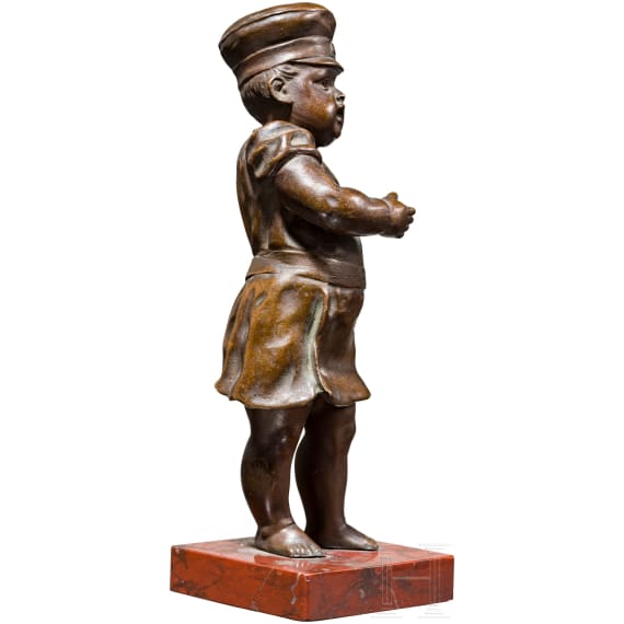 Bronzeskulptur eines preu&szlig;ischen Soldatenjungen