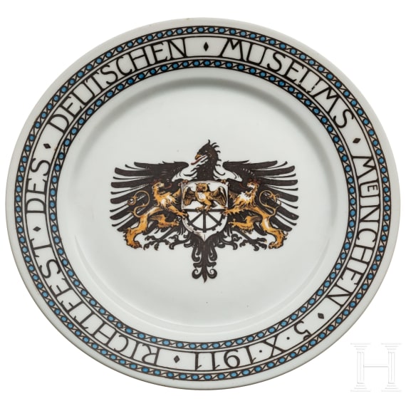 Teller zum Deutschen Museum M&uuml;nchen, datiert 1911
