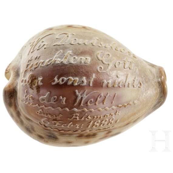 Beschnitzte Tigerschnecke (Cypraea tigris), deutsch, 19. Jhdt.
