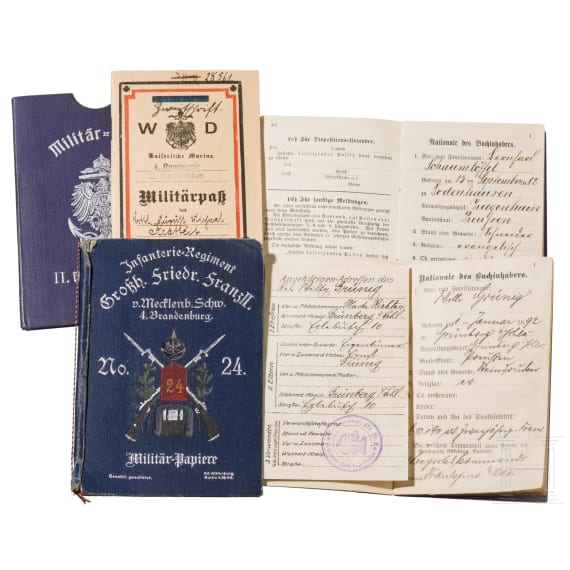 A collection of medals, insignias, documents, 19th/20th century