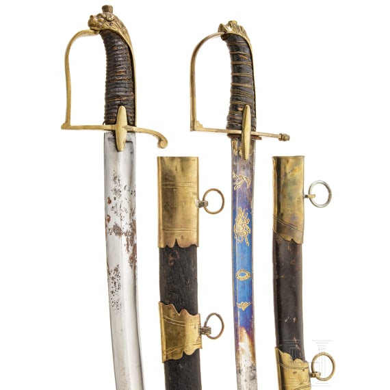 Two lion's head sabres, late 18th century