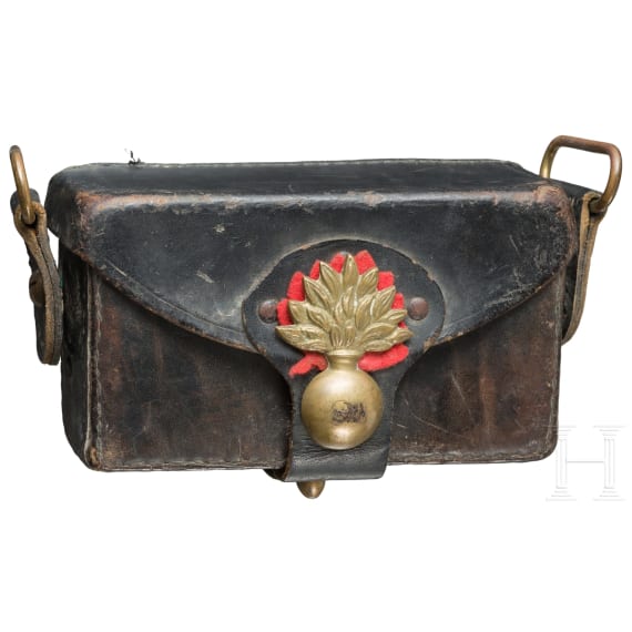 Cartouche box with granate symbol, around 1900