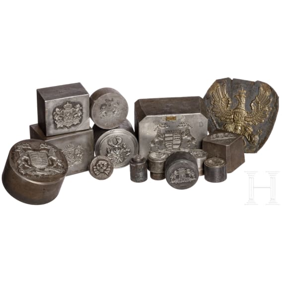 Collection of 14 heavy forming punches