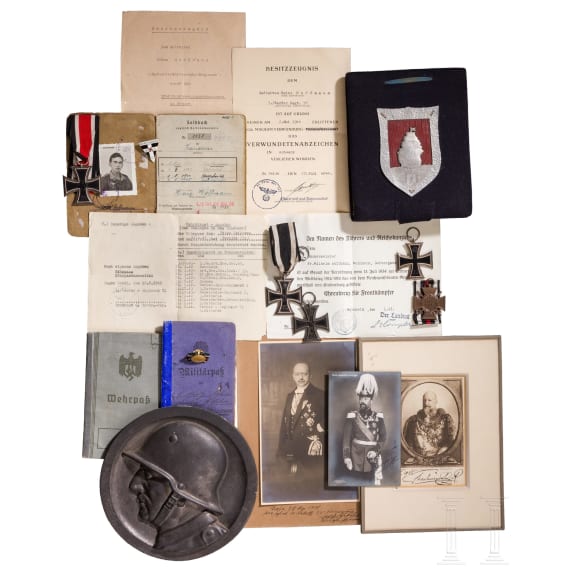 Gruppe Auszeichnungen, Dokumente, Fotoalben und drei Adels-Autographen