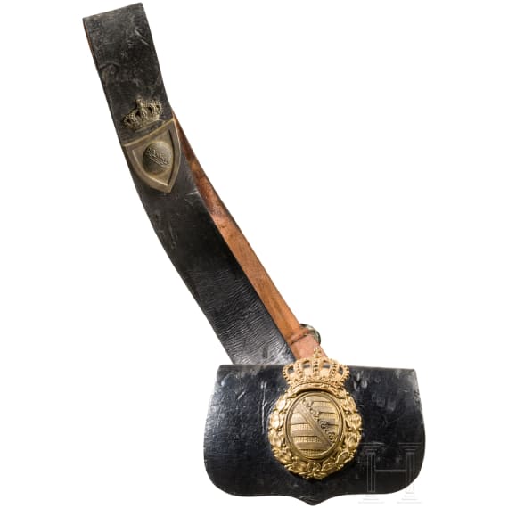 Saxon Duchy - a cartouche box and a cavalry bandelier, late 19th century