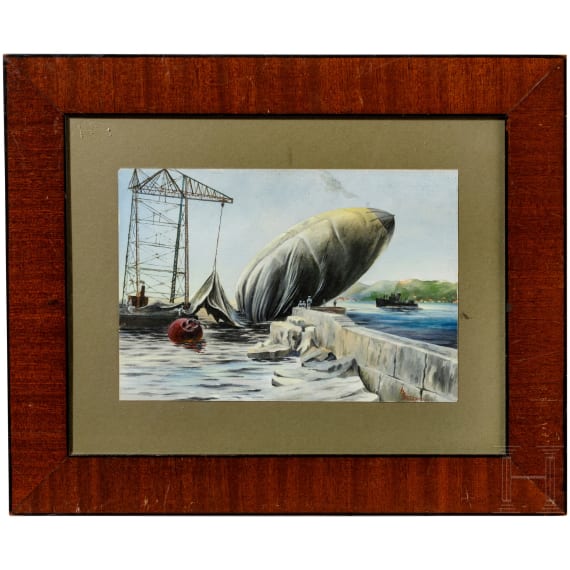 Naval airship in port