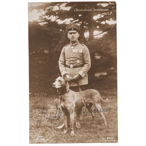 Oberleutnant Max Immelmann - Foto-Ansichtskarte (Sanke) mit Unterschrift