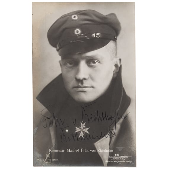 Manfred von Richthofen (1892 - 1918) - Foto-Ansichtskarte (W. Sanke 503) mit Widmung