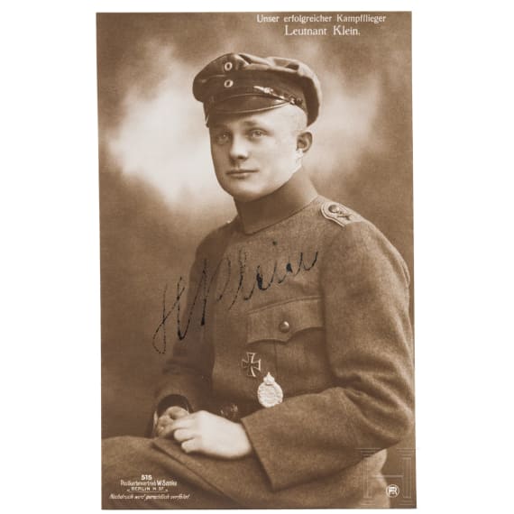 Leutnant Hans Klein - Foto-Ansichtskarte (Sanke) mit Unterschrift