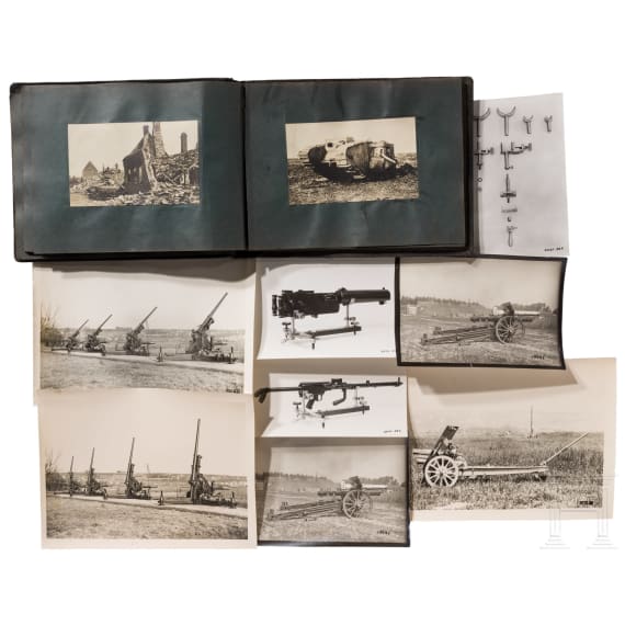 Fotoalbum mit zahlreichen technischen Aufnahmen aus dem 1. Weltkrieg 1914-18
