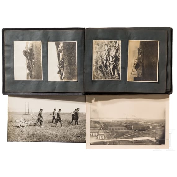 Fotoalbum mit zahlreichen technischen Aufnahmen aus dem 1. Weltkrieg 1914-18