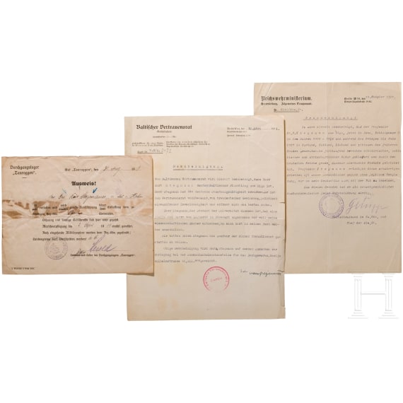 Kurt Stegmann (1901 - 1962) - three documents 1919 - 1921
