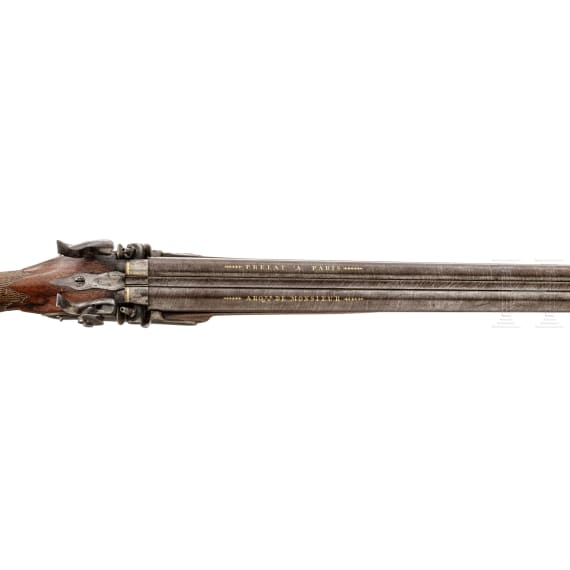 Perkussionsdoppelb&uuml;chse Prelat in Paris, um 1830