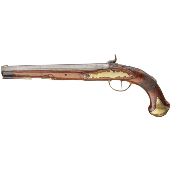 Perkussionspistole, Johann Christoph Kuchenreuter in Steinweg bei Regensburg, um 1780