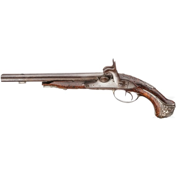 Doppell&auml;ufige Perkussionspistole, Frankreich, um 1780