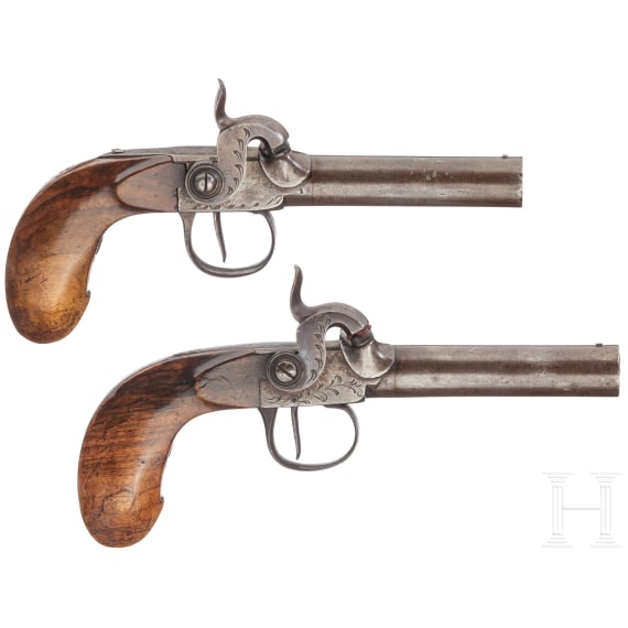 Ein Paar Perkussionsterzerole, L&uuml;ttich, um 1840