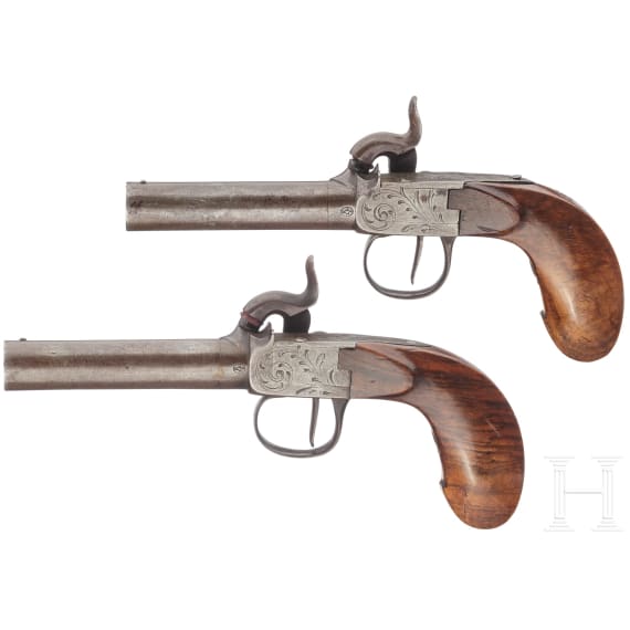 Ein Paar Perkussionsterzerole, L&uuml;ttich, um 1840