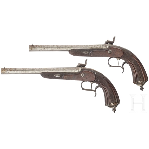 Ein Paar Perkussionspistolen, Bartels in Wiesbaden, um 1850