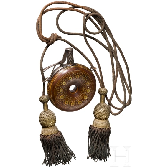 Eingelegte Pulverflasche, b&ouml;hmisch, um 1600