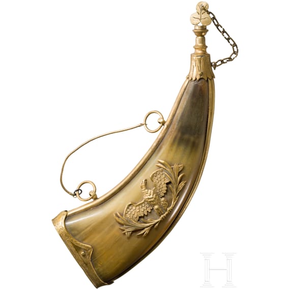 Pulverhorn mit vergoldeter Montierung, &Ouml;sterreich, um 1780