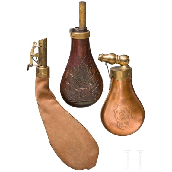 Kleine Sammlung Pulverflaschen, 20. Jhdt.
