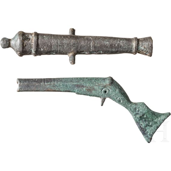 Spielzeug-Karabiner und Kanonenrohr, Mitteleuropa, 17. Jhdt.