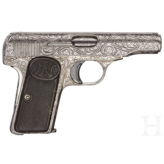 FN Mod. 1910, graviert, vernickelt