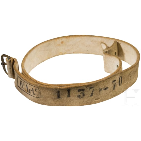 Gewehrriemen, Leder, wei&szlig;, Frankreich