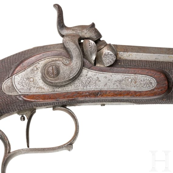 Ein Paar Perkussionspistolen, Bartels in Wiesbaden, um 1850