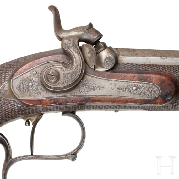 Ein Paar Perkussionspistolen, Bartels in Wiesbaden, um 1850