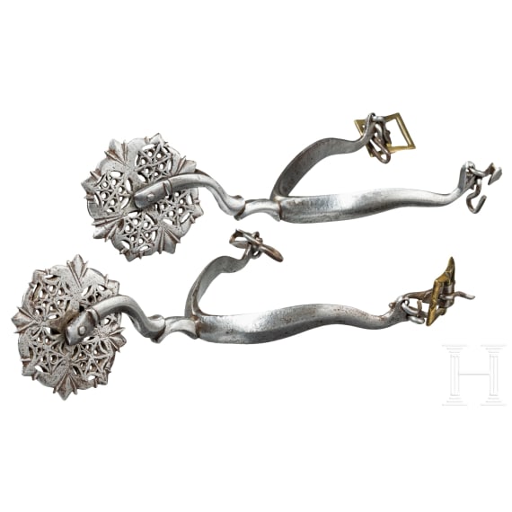 A pair of dutch baroque rowel-spurs, mid 17th century