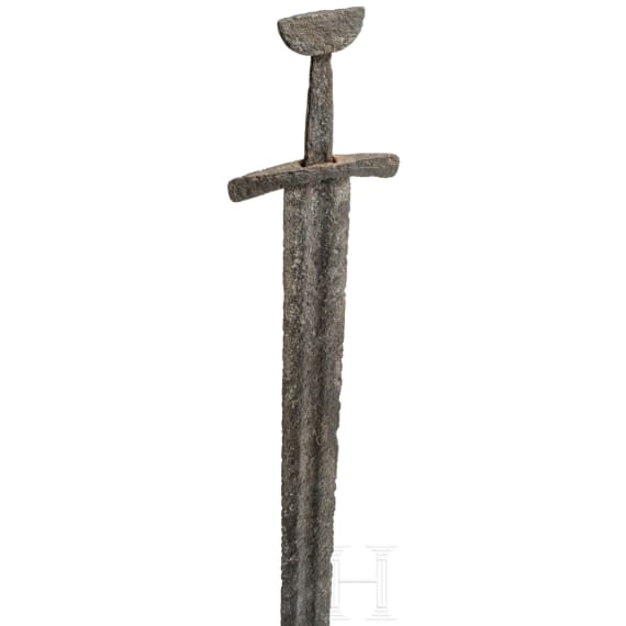 A German knightly sword with inlaid coat of arms, 11th century