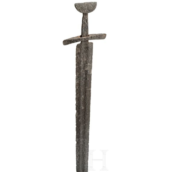A German knightly sword with inlaid coat of arms, 11th century