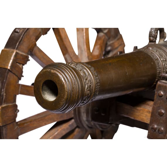 A model cannon with carriage, Nuremberg, dated 1650