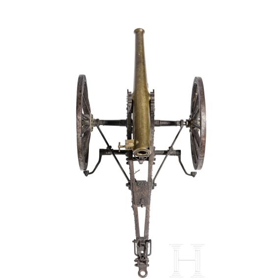 A model of a German fieldgun with limber, dated 1876