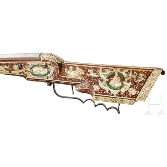 A profusely bone-inlaid South German Renaissance wheel-lock carbine, circa 1580